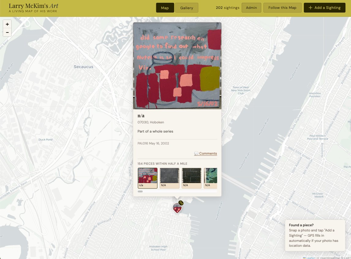 Larry McKim's Art — Map view